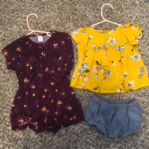 Set- floral romper and floral two piece set